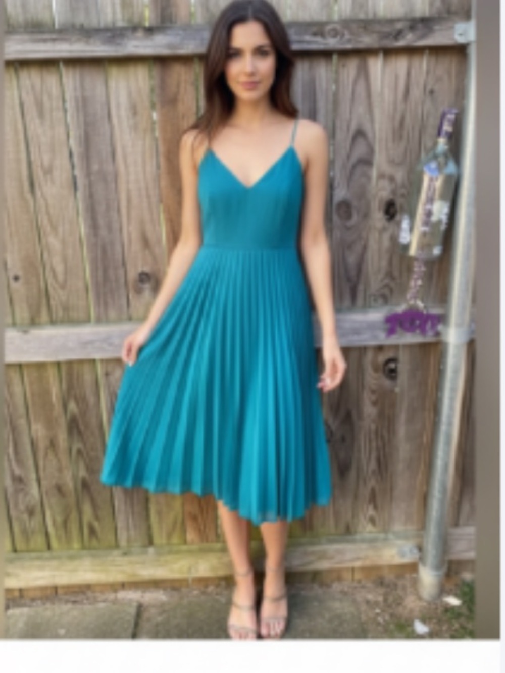 👗ASOS Teal spaghetti strap Dress